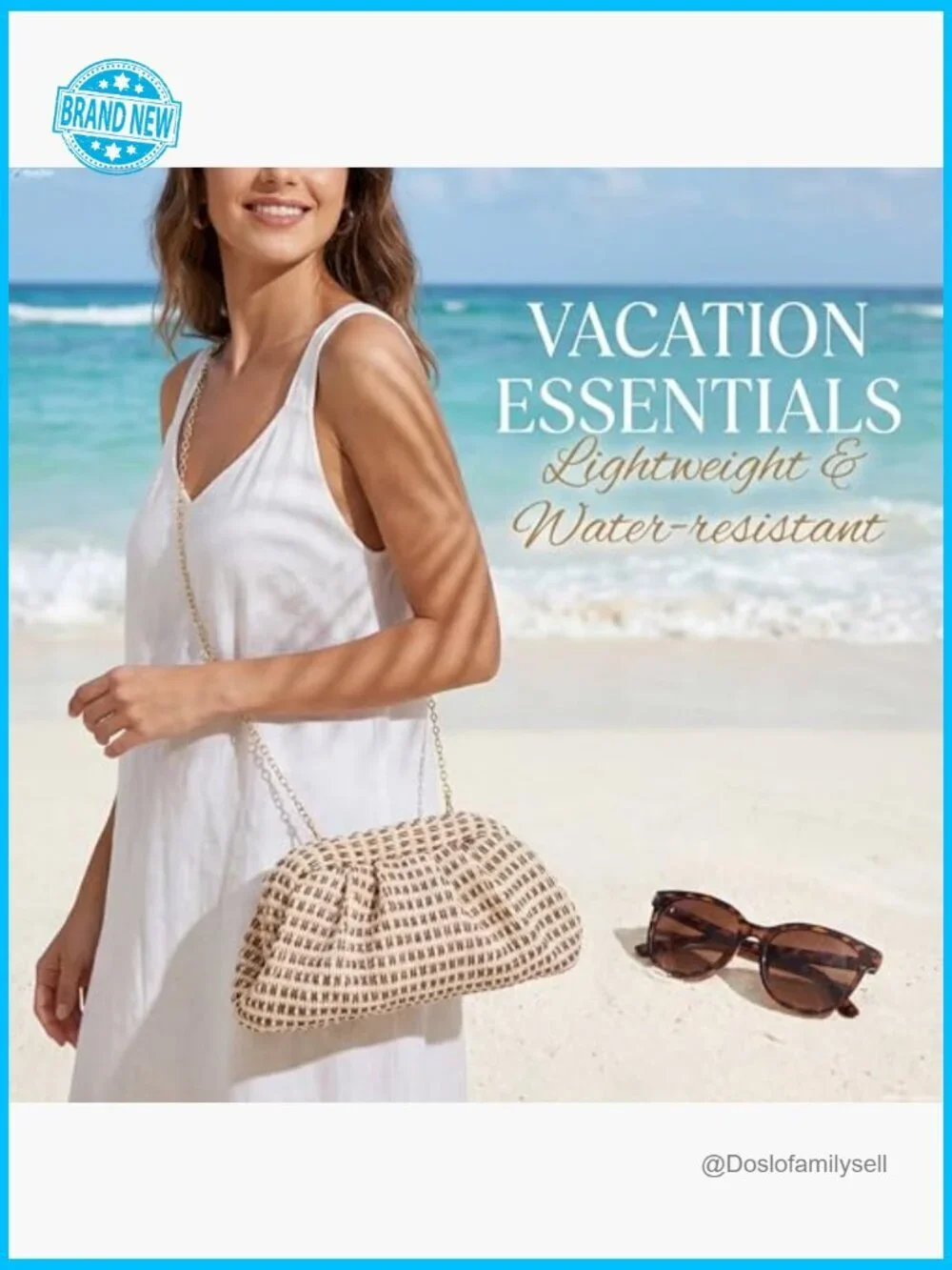 Cloud Shaped Woven Straw Clutch Houndstooth Pattern Hobo Bag Summer Beach